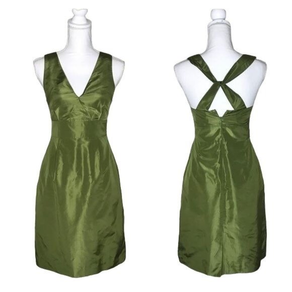 J. Crew Dresses & Skirts - J Crew green silk dress 6 RUNS SMALL
